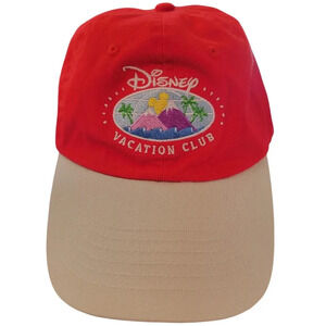 Disney Vacation Club Member Embroidered Baseball Cap, Red & Tan